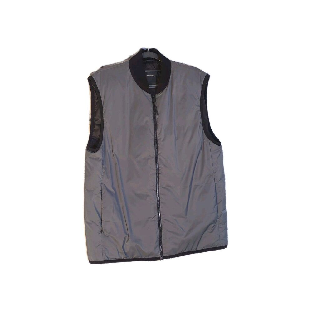 THEORY Greene Treck  Down Puffer Vest - Grey/Black - Large